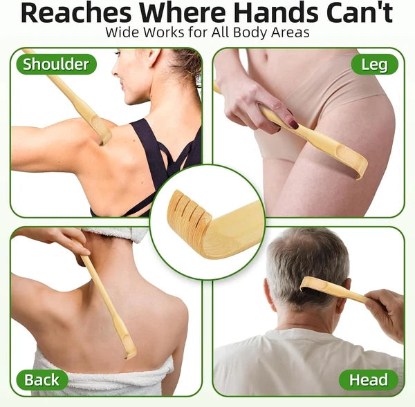 Eco-Friendly 8-Pack Bamboo Back Scratcher Set - Perfect Gift for Father's Day