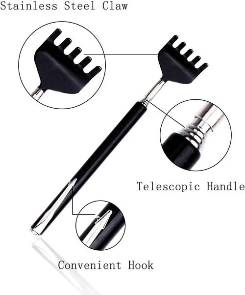 Elegant Portable Back Scratcher - Stainless Steel, Compact Design for Travel