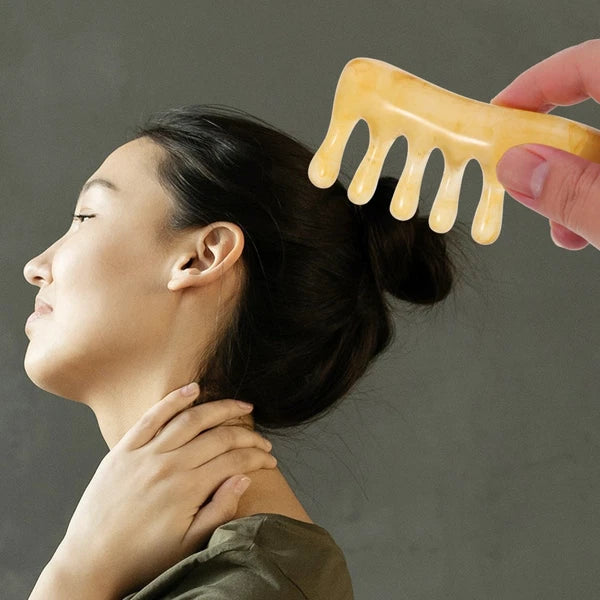 2 Pcs Scraping Comb Massage Gua Sha Green Father Head Scalp Scratcher