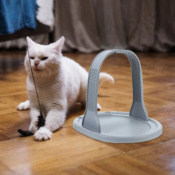 Arched Wool Rubbing Device Cat Groom Back Scratcher Massage Board
