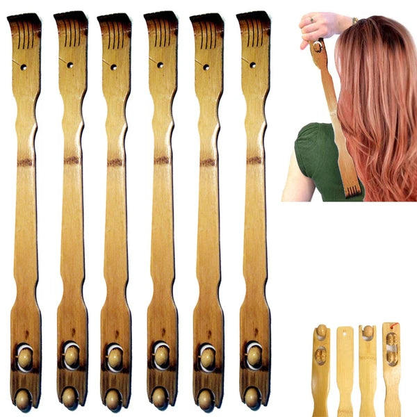 6X 185" Bamboo Therapeutic Back Scratcher Long Reach Massager Body Brush