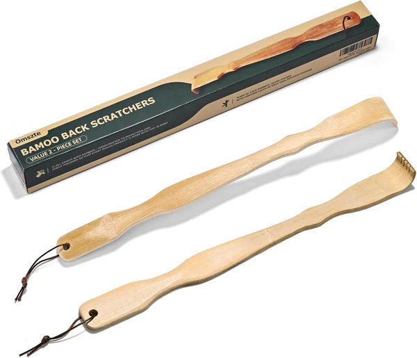 2 Pack Bamboo Back Scratcher,100% Natural Bamboo Back Scratchers for Itching Rel