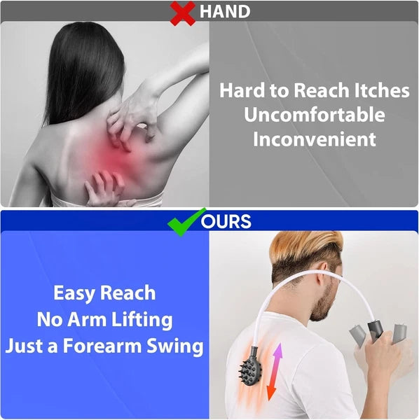 Curved Back Scratcher, 360° Reach Flexible Backscratcher, Extra Long Bendable