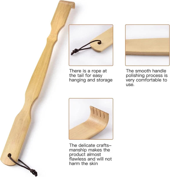 Bamboo Back Scratcher,100% Natural Bamboo Back Scratchers for Itching Relief,Str