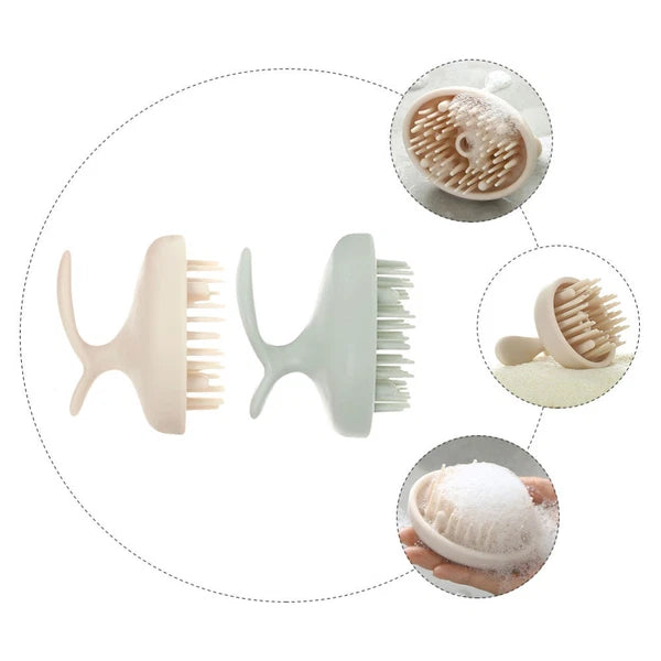 2pcs shower brush head scratcher massager brain massager helmet hair massager-