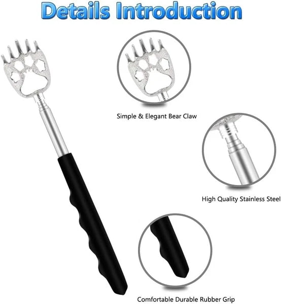 6 Pack Telescoping Bear Claw Back Scratchers - Multi-Color Portable Relief