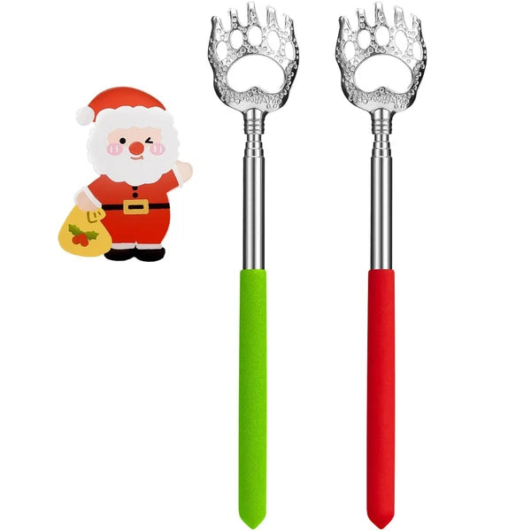 2 Pack Retractable Back Scratchers Bear Claw Extendable Itch Relief Massage Tool
