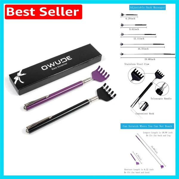 Elegant Portable Back Scratcher - Stainless Steel, Compact Design for Travel