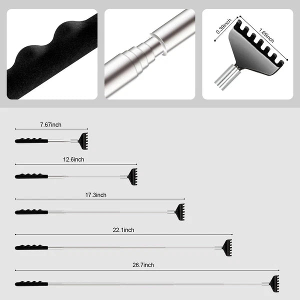 Back Scratcher 3 Pack Different Design Stainless Telescopic Back Scratchers with