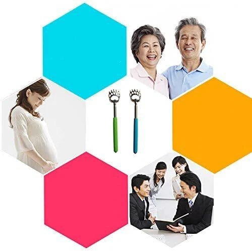 4pcs Telescoping Back Scratcher, Portable Extendable Telescopic Bear Claws Metal