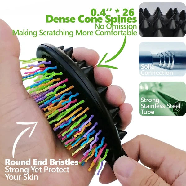 Back Scratcher - Metal Back Scratcher for Men, Large Bristle Back Scratcher f...