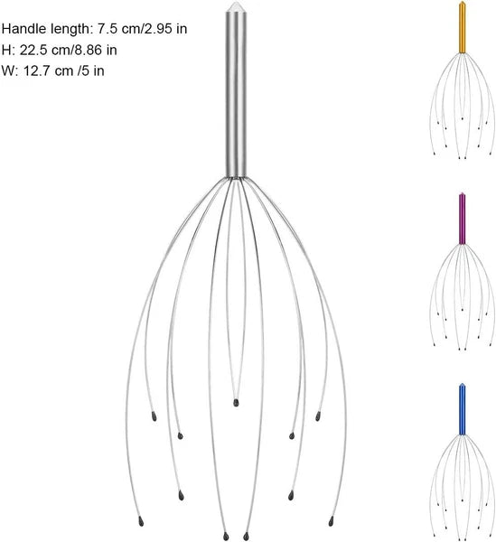4PCS Head Massager Scalp Handheld Scratcher Deep Relaxation Hair Stress Relief