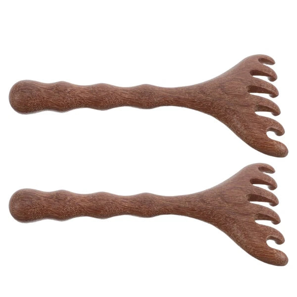 8 pcs Head Massager Scalp Wooden Portable Head Scratcher Massager Wood Combs