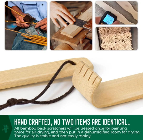 Renook 8 Pack Wooden Bamboo Back Scratcher, 16.5 Inch Long Handle Back...