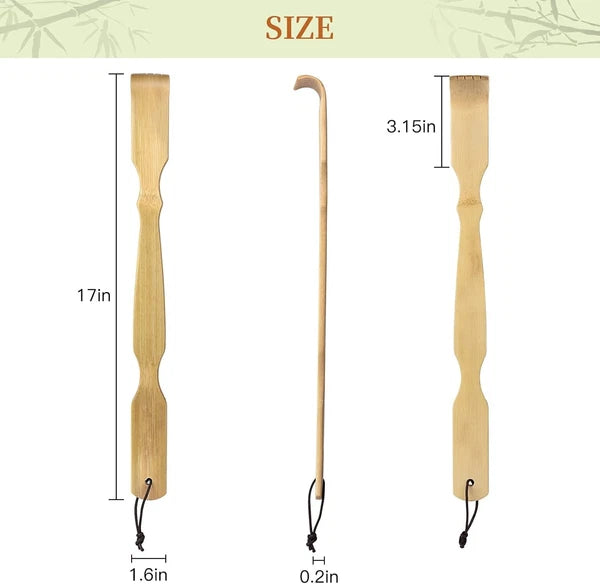 Bamboo Back Scratcher,100% Natural Bamboo Back Scratchers for Itching Relief,Str