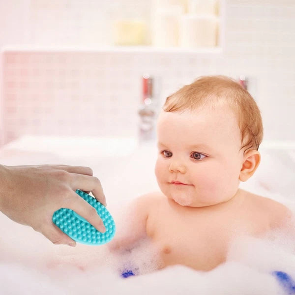 3pcs Baby Shampoo Brush Head Hair Scratcher Massager Silicone Bath Scrubber