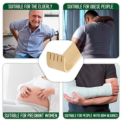 12 Pack Long Bamboo Wood Back Scratcher Provide Instant Relief from Itching