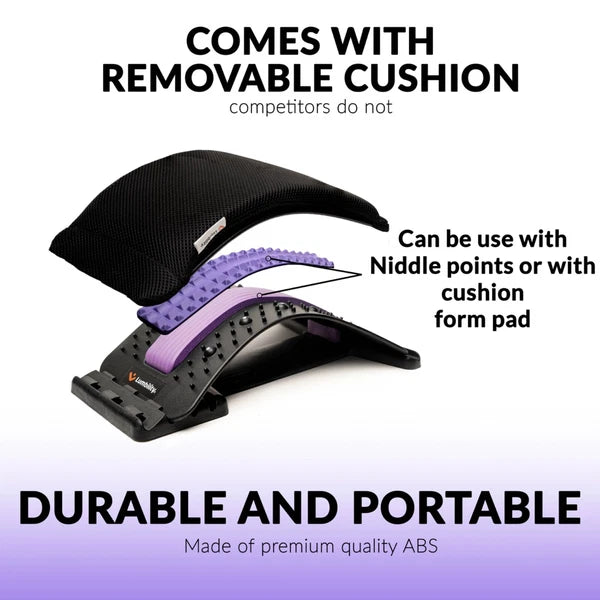 Back Stretcher Kit Cushion Pad, Massage Ball Resistance Band and Drawstring Bag