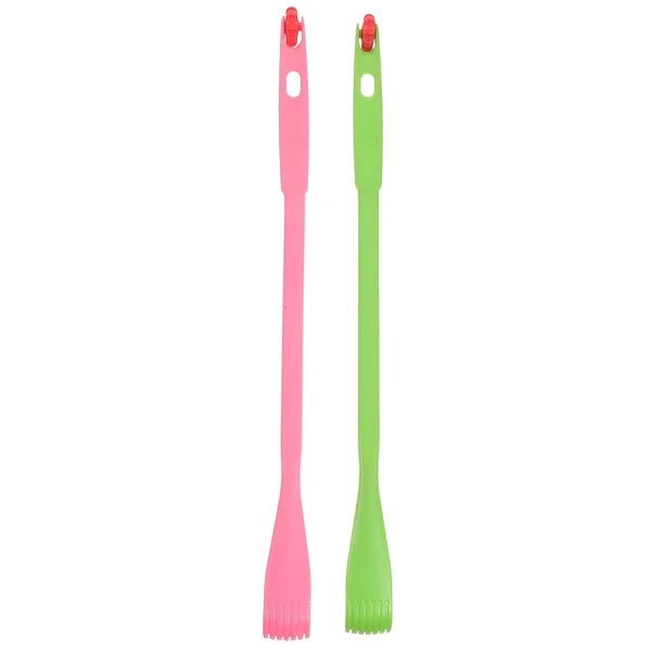 2 Pcs Itch Rake Massager Telescopic Back Scratcher Hand Man Travel Long