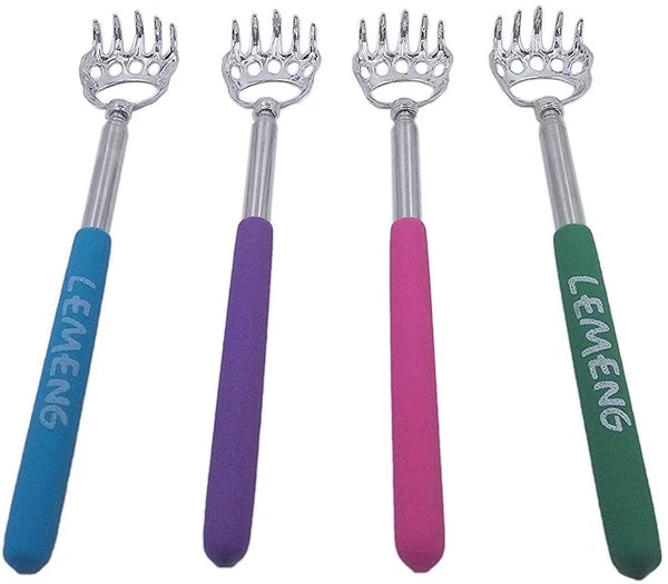4pcs Telescoping Back Scratcher, Portable Extendable Telescopic Bear Claws Metal