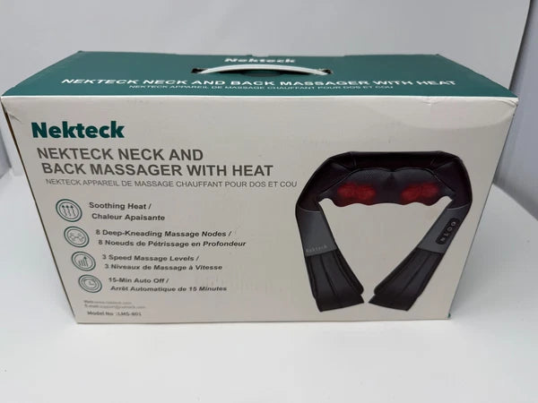 Nekteck Shiatsu Neck and Back Massager with Soothing Heat, Electric Deep