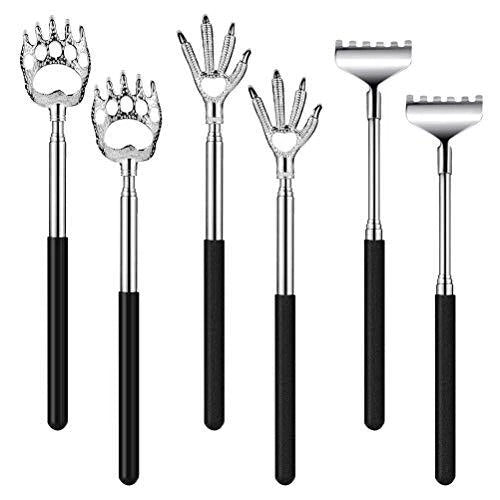 6Pack Telescoping Back Scratcher Extendable Metal Back Scratcher for Itch Relief