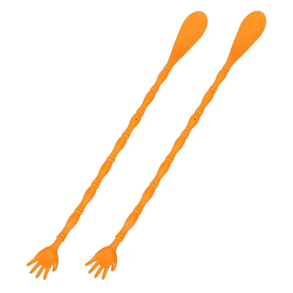 2 Pcs Itchy Claw Shoe Horn Back Massager Stick Dual-sided Scratcher