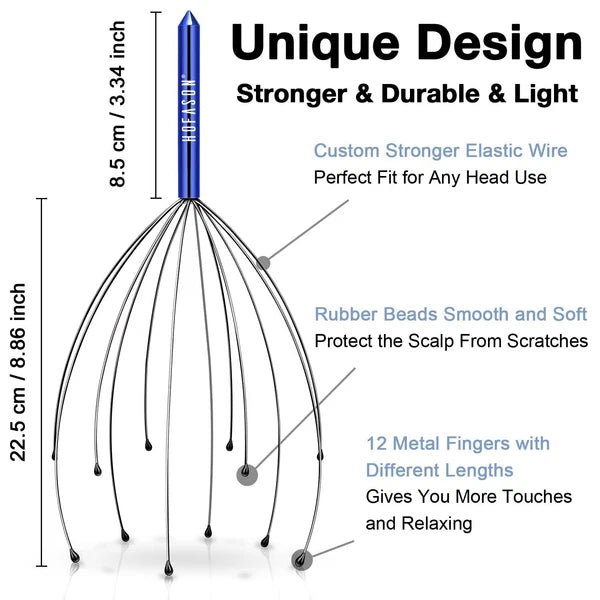 4Pk Handheld Scalp Massager Head Scratcher for Deep Relaxation Hair Stimulation