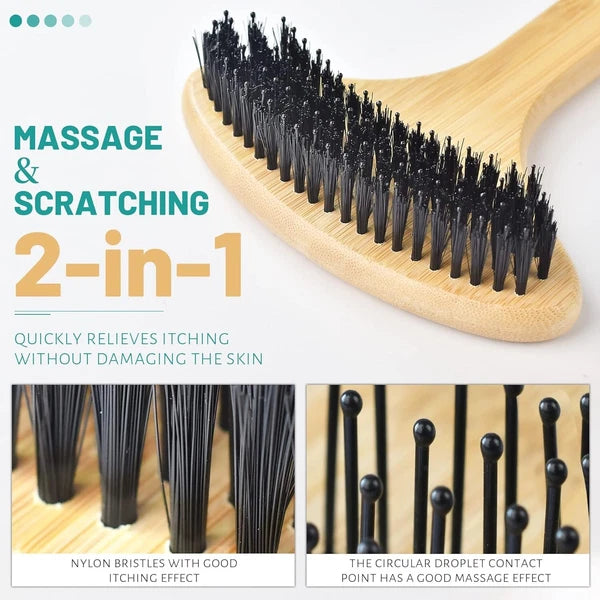 Curved 22” Bamboo Back Scratcher with Comfortable Grip for Full Body Relief
