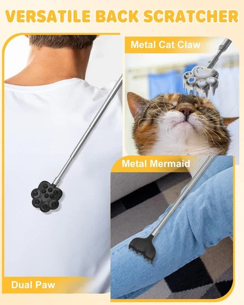 Back Scratcher: Extendable 3in1  Cool Gadget Unique Claw Head