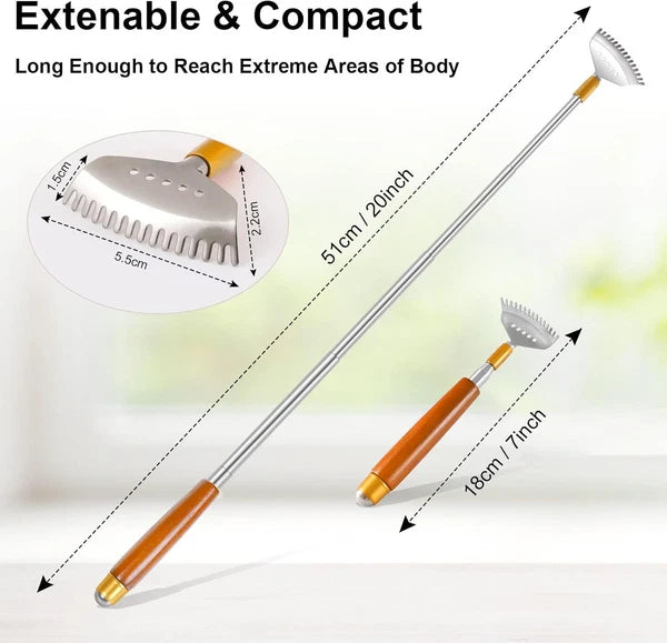 Back Scratcher, Metal Scratcher Telescopic 1 Count (Pack of 1), Deep Red