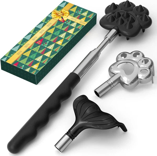 Back Scratcher: Extendable 3in1  Cool Gadget Unique Claw Head