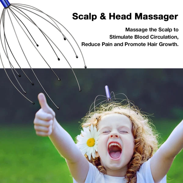 4Pk Handheld Scalp Massager Head Scratcher for Deep Relaxation Hair Stimulation