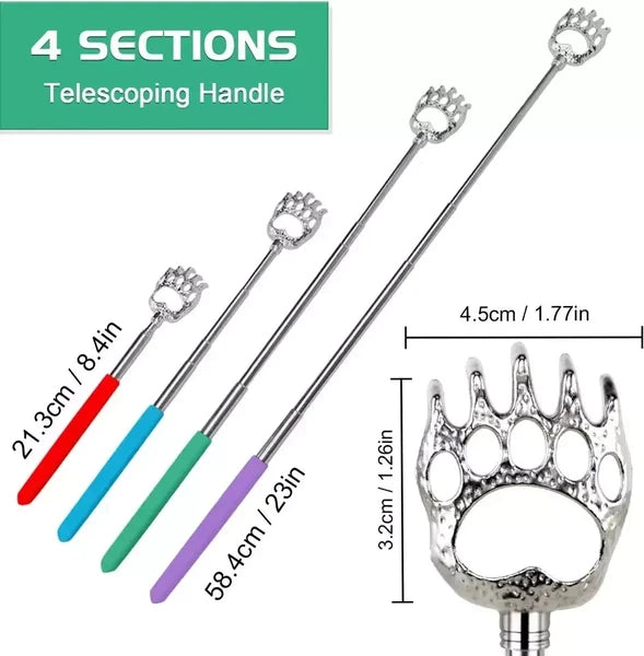 4 Pack Back Scratcher for Men Women, Bear Claw Telescopic Scratcher Back Massage