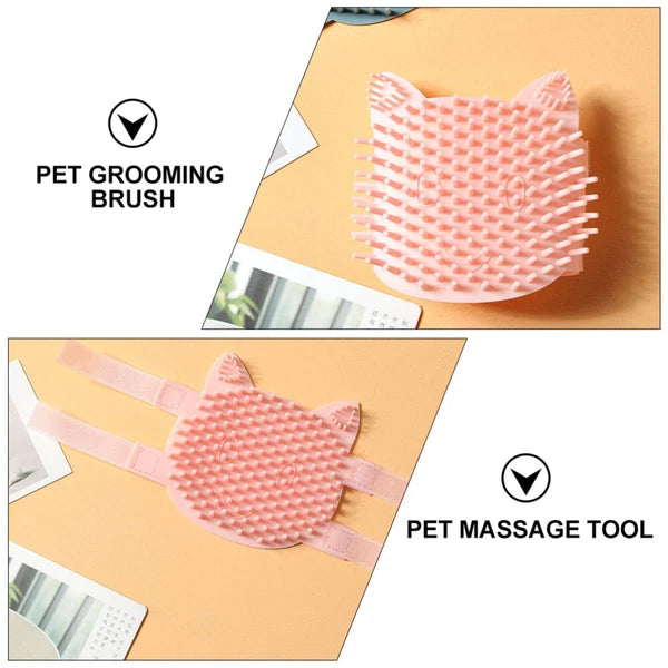 Cat Bow Scratcher Kitten Trimmer Brush Cat Delivers Pet Bath Brush-