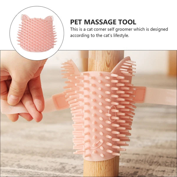 Cat Bow Scratcher Kitten Trimmer Brush Cat Delivers Pet Bath Brush-