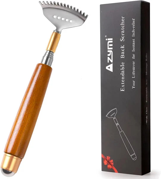 Back Scratcher, Metal Scratcher Telescopic 1 Count (Pack of 1), Deep Red