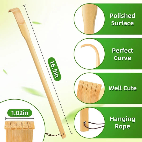 12 Pack Bamboo Back Scratchers, 16.5" Long Handle, Natural for Adults Men Women