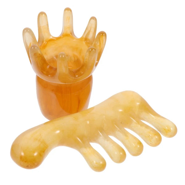 2 Pcs Scraping Comb Massage Gua Sha Green Father Head Scalp Scratcher