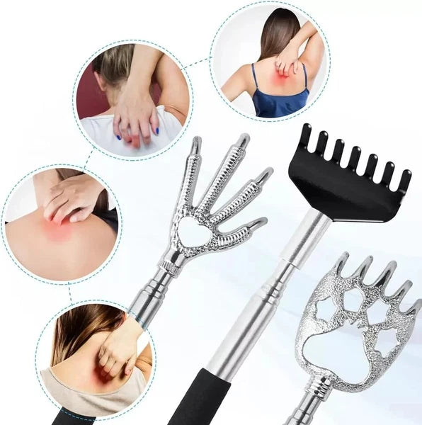 3 Pack Back Scratcher Metal Portable Telescoping scratchers with Rubber...