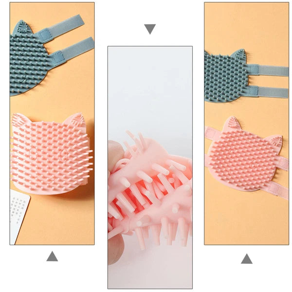 Cat Bow Scratcher Kitten Trimmer Brush Cat Delivers Pet Bath Brush-
