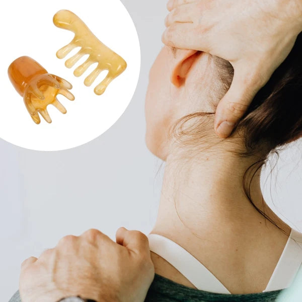 2 Pcs Scraping Comb Massage Gua Sha Green Father Head Scalp Scratcher