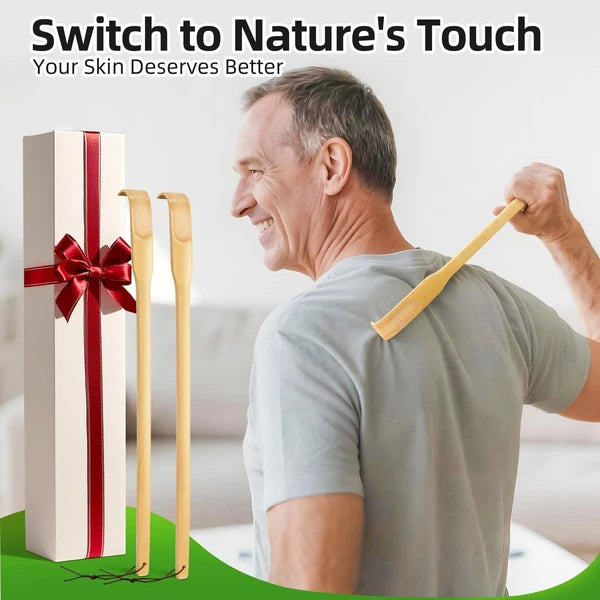 12 Pack Bamboo Back Scratchers, 16.5" Long Handle, Natural for Adults Men Women