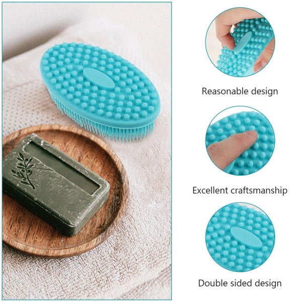 3pcs Baby Shampoo Brush Head Hair Scratcher Massager Silicone Bath Scrubber