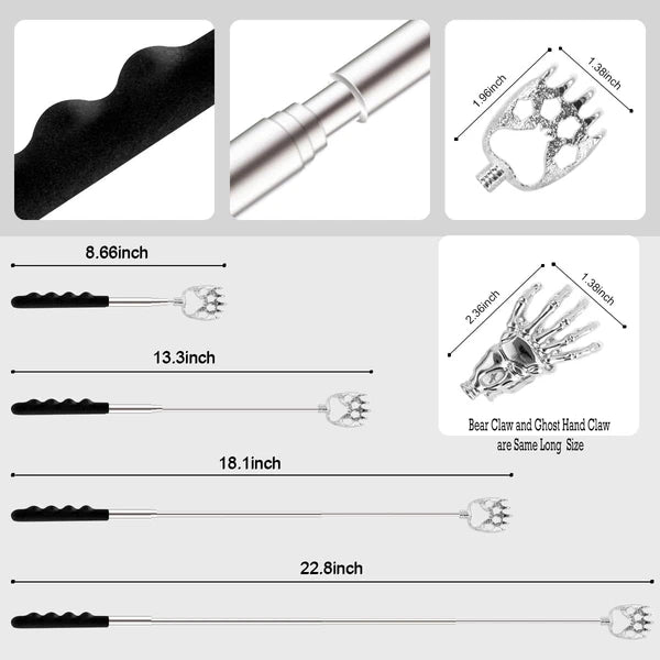 Back Scratcher 3 Pack Different Design Stainless Telescopic Back Scratchers with
