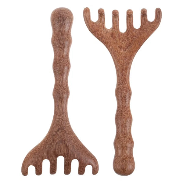 8 pcs Head Massager Scalp Wooden Portable Head Scratcher Massager Wood Combs