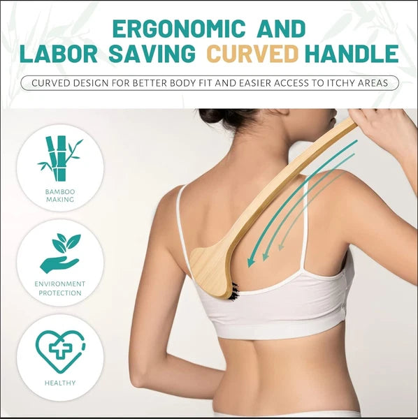 Curved 22” Bamboo Back Scratcher with Comfortable Grip for Full Body Relief