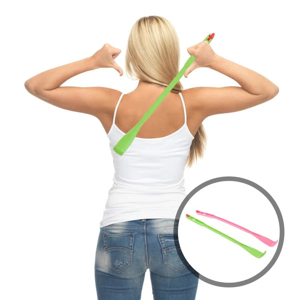 2 Pcs Itch Rake Massager Telescopic Back Scratcher Hand Man Travel