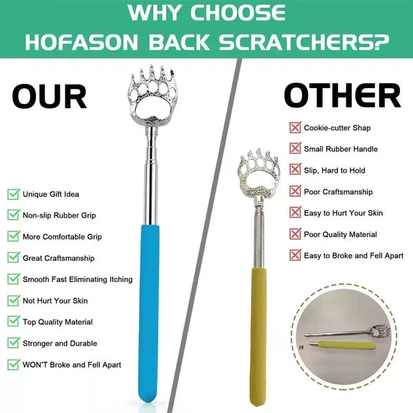 4 Pack Back Scratcher for Men Women, Bear Claw Telescopic Scratcher Back Massage
