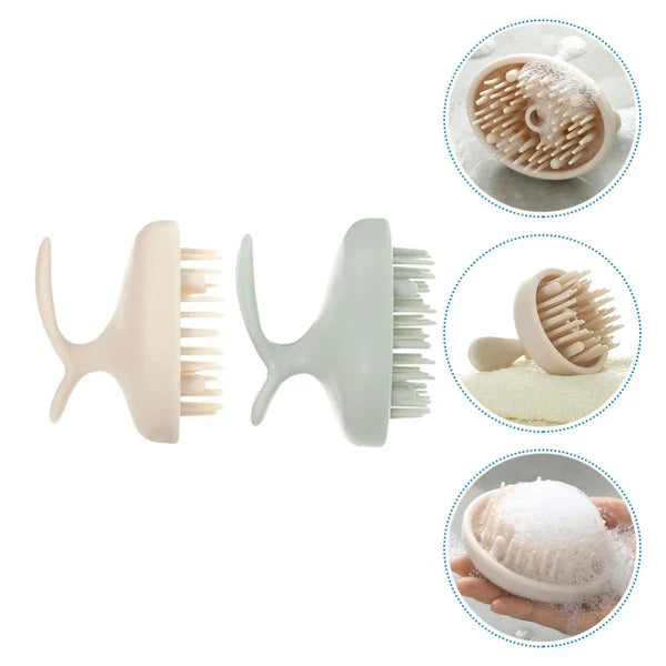 2pcs shower brush head scratcher massager brain massager helmet hair massager-